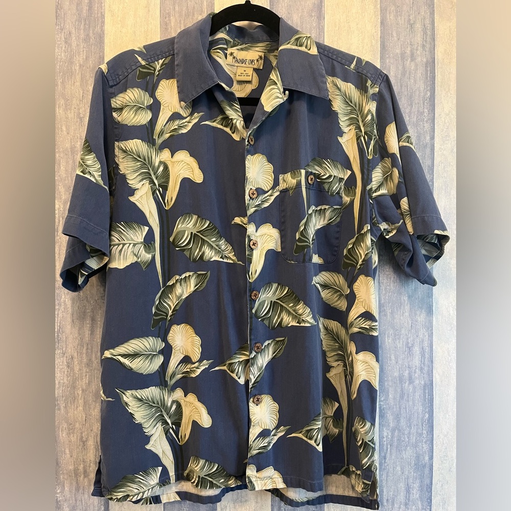 Paradise Cove 100% Silk Shirt Button Up, Hawaiian Tropical,Quality,French Seams!
